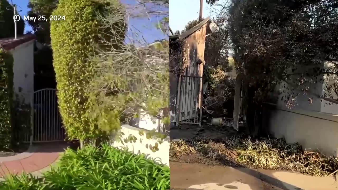 The Pacific Palisades before and after the wildfire