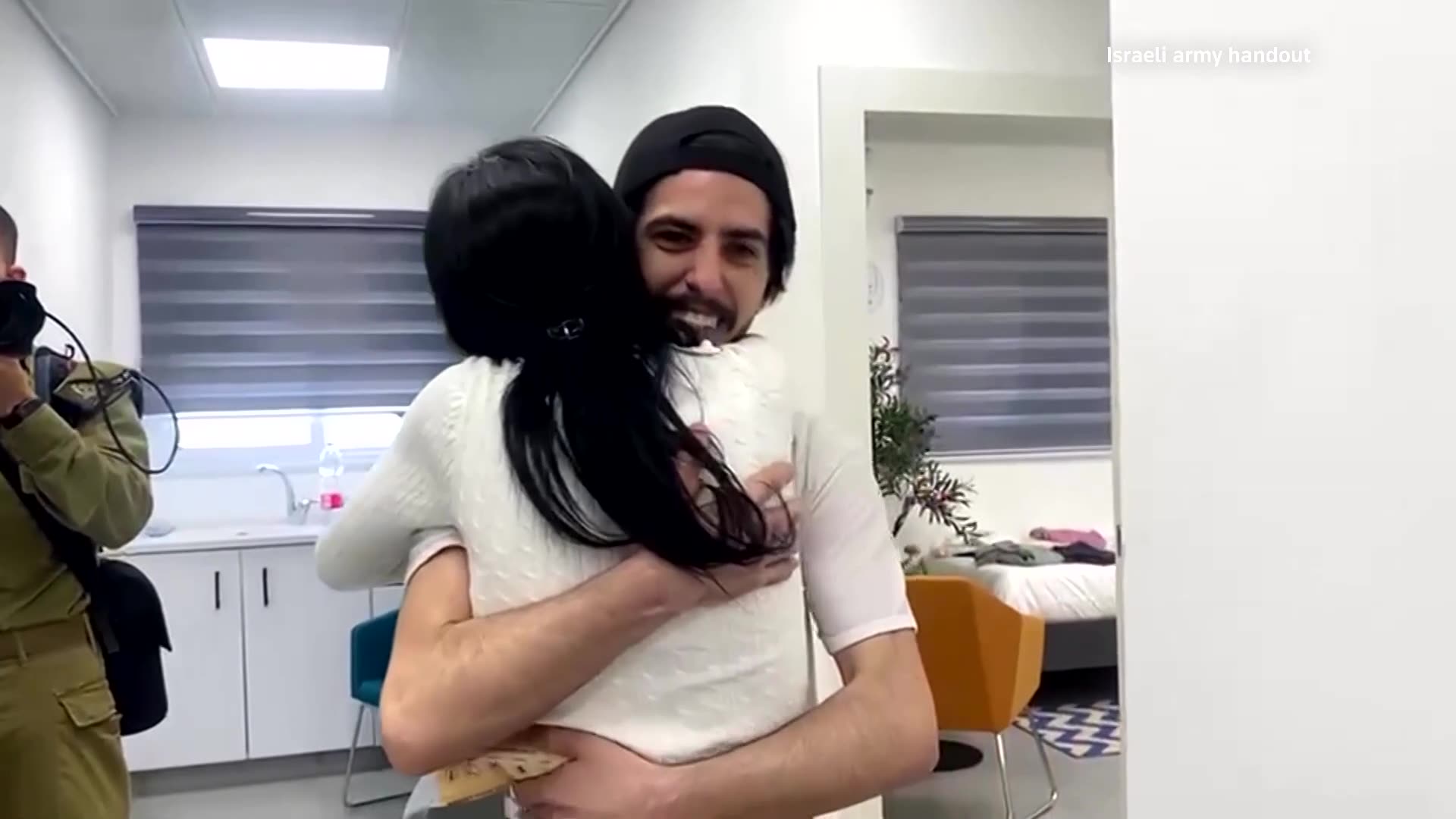 Released Israeli hostage Matan Zangauker embraces his mother