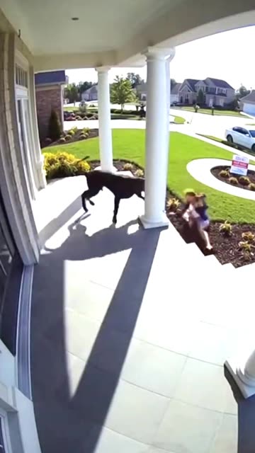 Unknown Woman Chased By Great Dane 🐕‍🦺🏡 #CCTVFootage #CloseCall