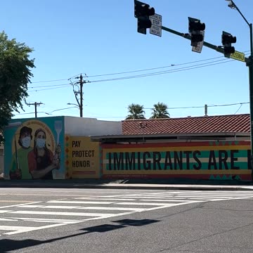 "Immigrants Are Essential" Artwork Spotted in Phoenix, Arizona