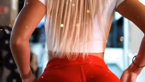 Red means power. ❤️ She doesn’t just work out — she owns the moment. 💥