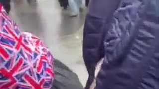 Monstrosity of a woman tries intimidating the pink lady patriots in Newcastle.