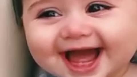 super cute baby laughing