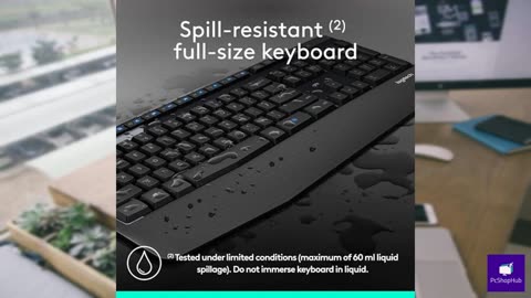 Logitech MK345 Wireless Combo Full-Sized Keyboard with Palm Rest and Comfortable Right-Handed Mouse