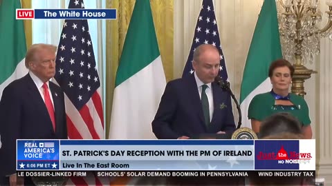 Ireland PM Micheál Martin touts Irish Americans’ triumphs during joint press conference with Trump