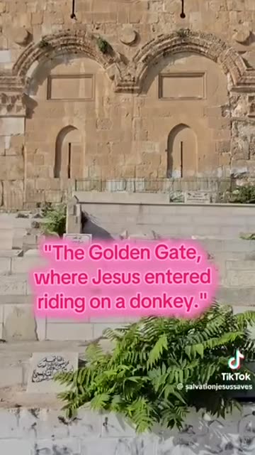 The Golden Gate where Jesus entered riding on a donkey."