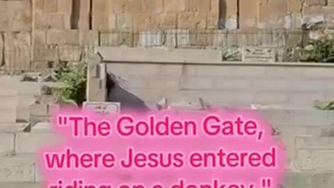 The Golden Gate where Jesus entered riding on a donkey."