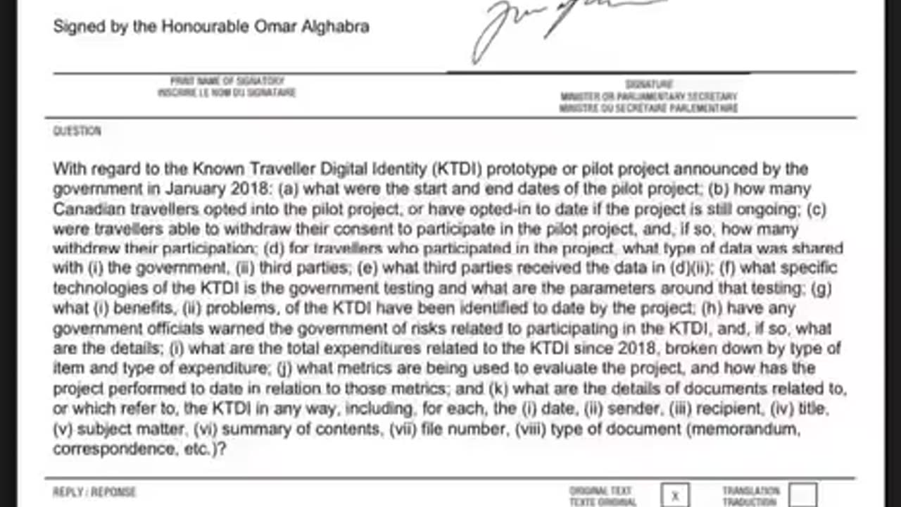 🇨🇦 The Canadian government has a $105million contract with the WEF for a Digital ID program.