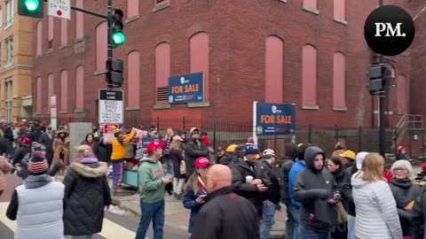 Thousands in line around the Capitol One Arena in Washington DC ahead of Trump rally.