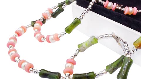 修正----GN-20250107-04 Natural Jewelry Set Natural Fine Burmese jadeite Natural Freshwater Pearls