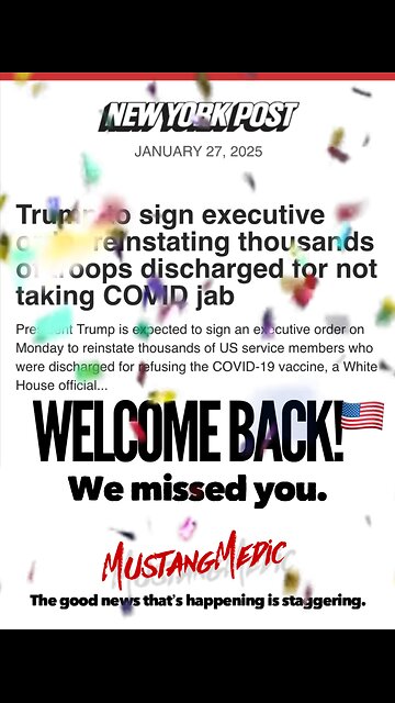 #BreakingNews President Trump reinstates thousands of troops discharged due to the Covid jab! 🇺🇸