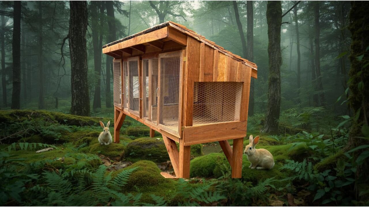 I Built My Own Rabbit Hutch From A Tree!