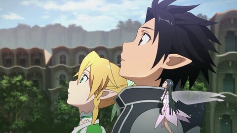 Sword Art Online - Kirito and Leafa at the World Tree
