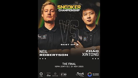 🔴 ถ่ายทอดสดสนุกเกอร์ 🇨🇳 จ้าว ซินถง VS นีล โรเบิร์ตสัน 🇦🇺 ศึก ริยาดห์ ซีซั่น