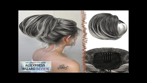 AOSI Short Ponytail Bun With Comb Clip Drawstring Synthetic Hair Extensions Gray Review