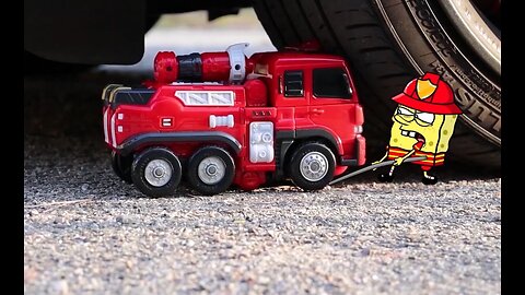 NO PLEASE, NOOO!😱SpongeBob vs. FIRE TRUCK🚒CRUSHING CRUNCHY & SOFT THINGS!💥(ASMR) #Funny #Weird