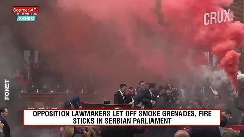 Tear Gas, Flares In Serbia's Parliament As Opposition Protests Fatal Collapse of Train Station Roof