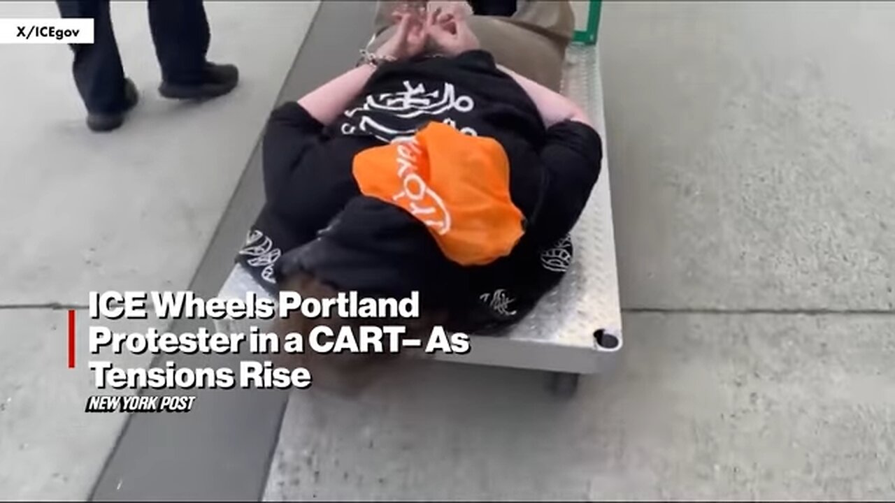 ICE Wheels Portland Protester in a CART — As Tensions Rise