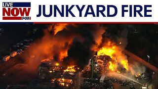 New Jersey junkyard catches on fire