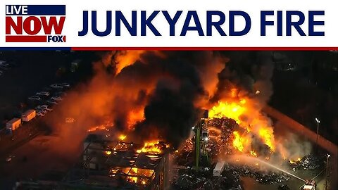 New Jersey junkyard catches on fire