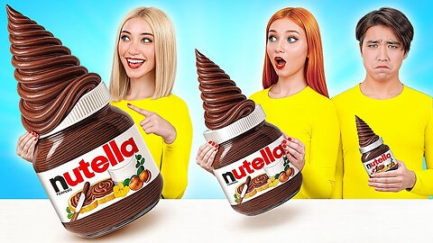 🍫 Nutella Big vs Medium vs Small Challenge! | Chocolate Lovers’ Crazy Cooking Battle 🤩🔥