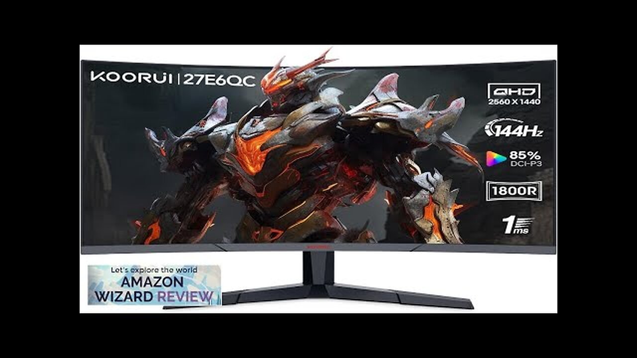 KOORUI 27 Inch Computer Monitor QHD 2560P Gaming Monitor 144Hz(1ms 1800R Curved Review