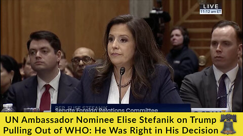 UN Ambassador Nominee Elise Stefanik on Trump Pulling Out of WHO: He Was Right in His Decision