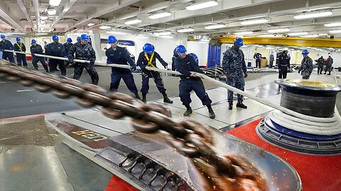 Extreme Technique US Navy Uses to Drop Massive Aircraft Carrier Anchor System