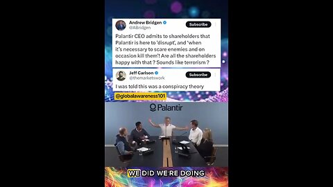 Palantir CEO admits here to scare enemies and on occasion kill them’!