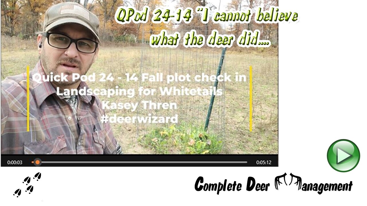 QPod 24-14 [Fall food plot check in] Complete Deer Management Kasey Thren #deerwizard