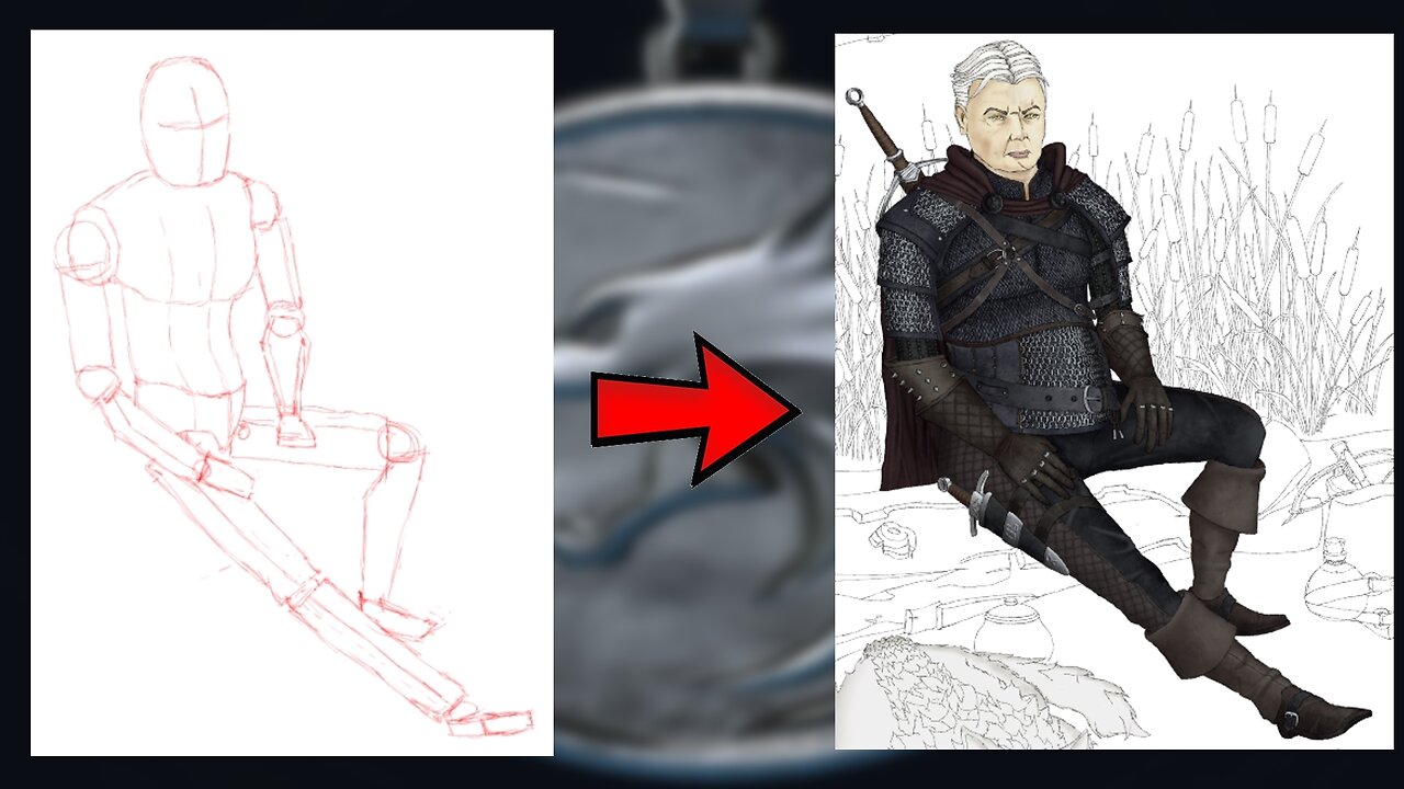 Drawing Another Witcher-Inspired Character (Fanart, Timelapse)