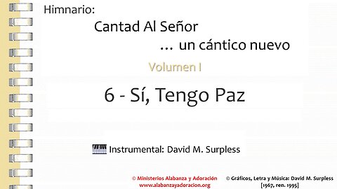 Himnario: Cantad al Señor...un cántico nuevo | Vol. 1 | 06 Sí, Tengo Paz (Instrumental)