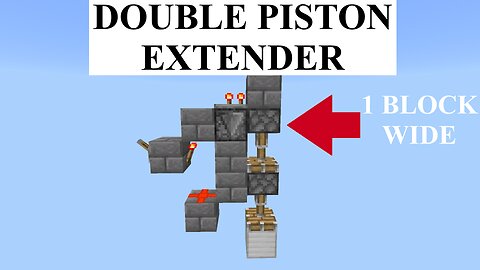 [1 Block Wide] Easy Double Piston Extender For Minecraft Bedrock