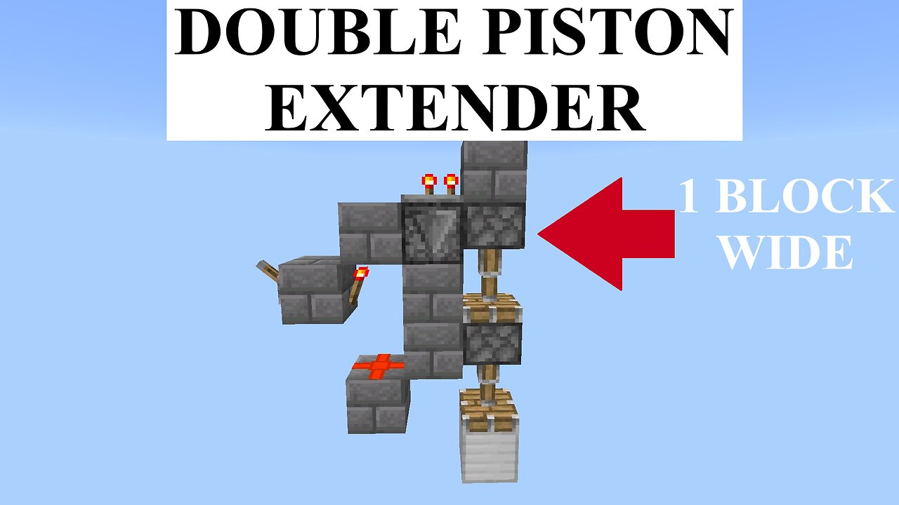 [1 Block Wide] Easy Double Piston Extender For Minecraft Bedrock