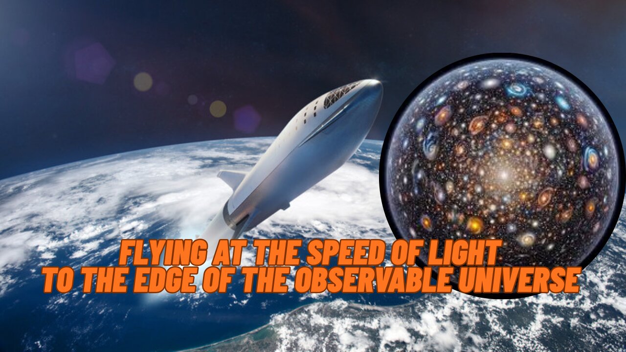 Flying at the speed of light to the edge of the observable Universe