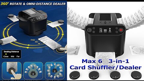 Max 6 3-in-1 Card Shuffler & Dealer
