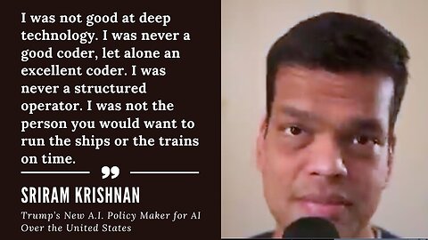 Interview With Sriram Krishnan Trump's New AI Policy Maker for AI Over The United States