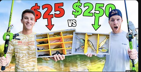 $25 VS $250 Tackle Box Fishing Challenge (BIG BASS)