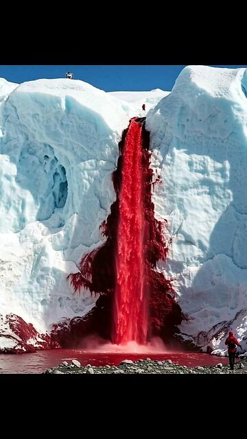 Moses at the Blood Falls in Antarctica