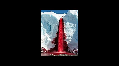 Moses at the Blood Falls in Antarctica