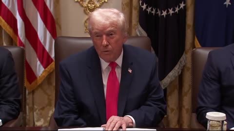 President Donald J. Trump touts dropping gas prices during a cabinet meeting