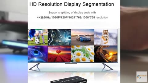4K HDMI KVM Switcher 8 in 1 Out, 4K Multi-Viewer with IR Remote and Button Switc