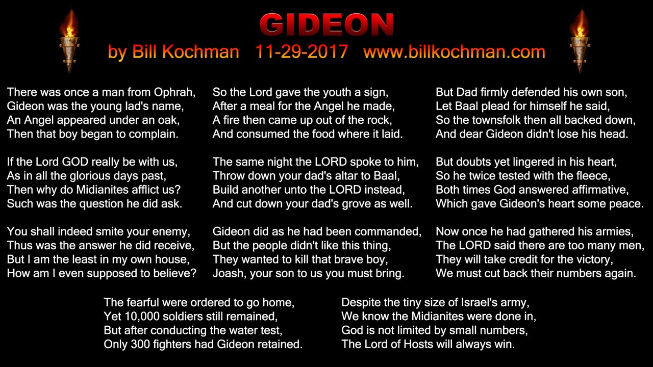 GIDEON -- an original song by Bill Kochman.