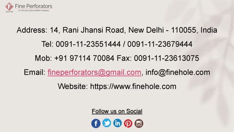 Fine Perforators Leading Manufacturer and Exporter of Vacuum and Mud Filter Screens