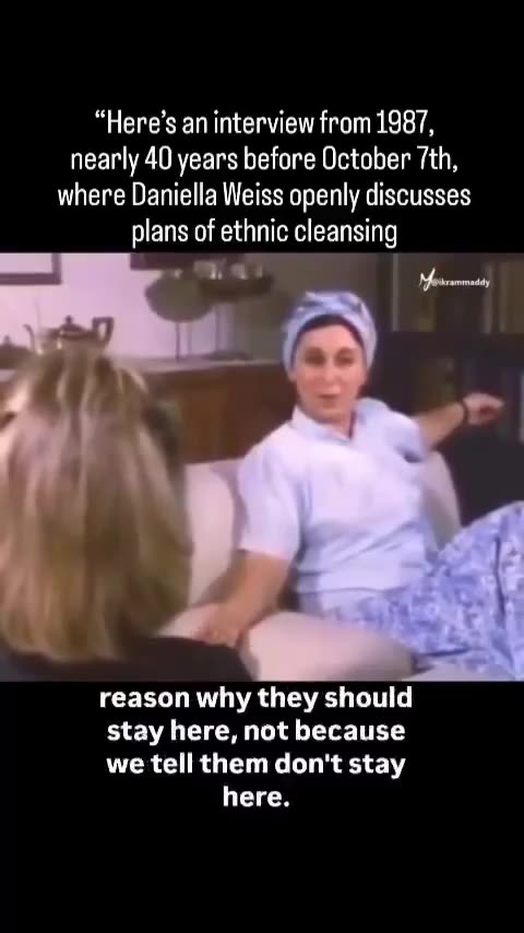 Daniella Weiss openly discusses plans of ethnic cleansing