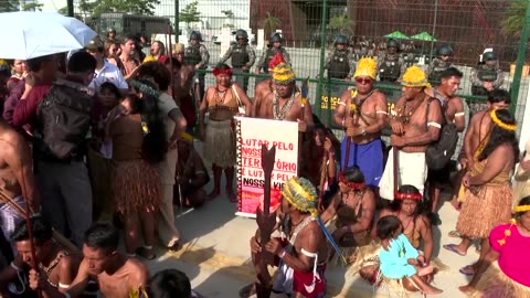 Indigenous protesters block COP30 summit entrance in Brazil