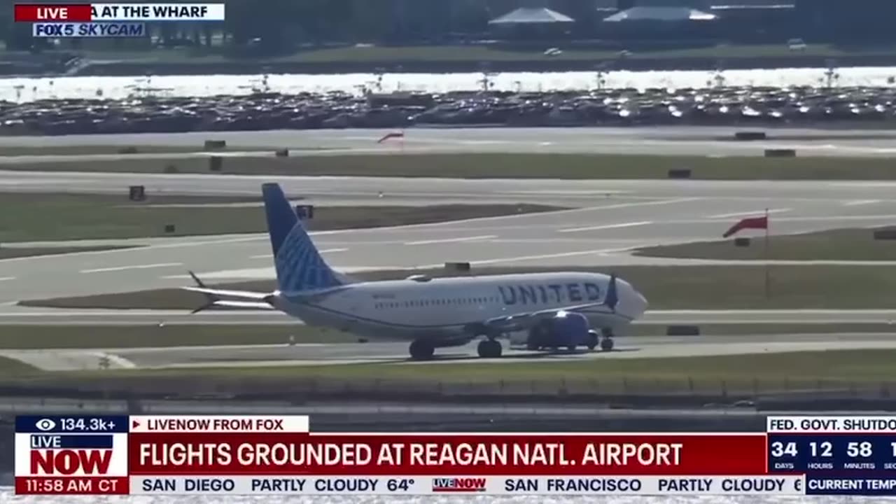 FAA issues ground stop for all flights in and out of Reagan National Airport due to a