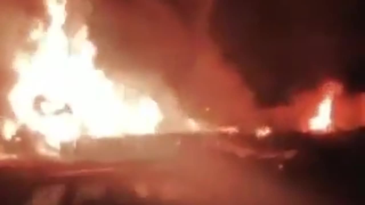 Huge blasts erupt in Shiraz, Iran, following a fire at an LPG filling facility.