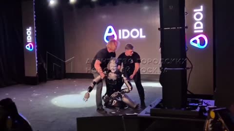 Russia unveiled its human-like AI robot — but it stumbled and fell while walking onto the stage