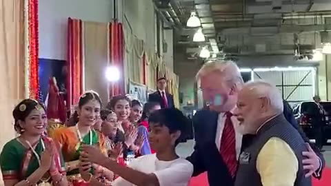Trump and Modi at an event